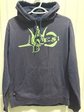 GTM Sportswear Navy Lime Graphic Pullover Hoodie Small